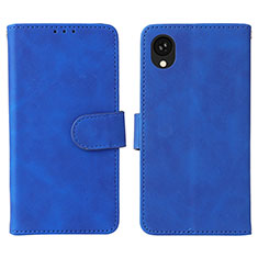 Coque Portefeuille Livre Cuir Etui Clapet L01Z pour Samsung Galaxy A22 5G SC-56B Bleu
