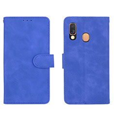 Coque Portefeuille Livre Cuir Etui Clapet L01Z pour Samsung Galaxy A40 Bleu