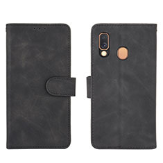 Coque Portefeuille Livre Cuir Etui Clapet L01Z pour Samsung Galaxy A40 Noir