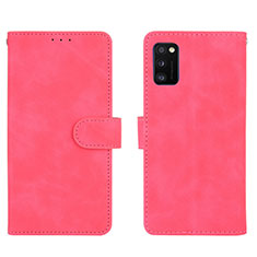 Coque Portefeuille Livre Cuir Etui Clapet L01Z pour Samsung Galaxy A41 Rose Rouge