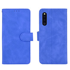 Coque Portefeuille Livre Cuir Etui Clapet L01Z pour Samsung Galaxy A41 SC-41A Bleu
