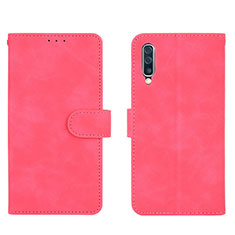 Coque Portefeuille Livre Cuir Etui Clapet L01Z pour Samsung Galaxy A50S Rose Rouge