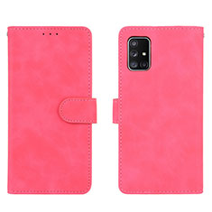 Coque Portefeuille Livre Cuir Etui Clapet L01Z pour Samsung Galaxy A51 4G Rose Rouge