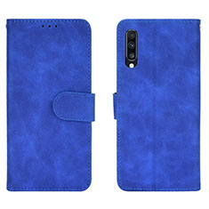 Coque Portefeuille Livre Cuir Etui Clapet L01Z pour Samsung Galaxy A70 Bleu
