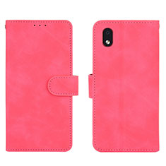 Coque Portefeuille Livre Cuir Etui Clapet L01Z pour Samsung Galaxy M01 Core Rose Rouge