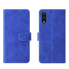 Coque Portefeuille Livre Cuir Etui Clapet L01Z pour Samsung Galaxy M02 Bleu