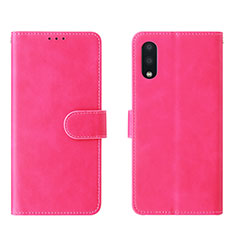 Coque Portefeuille Livre Cuir Etui Clapet L01Z pour Samsung Galaxy M02 Rose Rouge