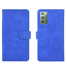 Coque Portefeuille Livre Cuir Etui Clapet L01Z pour Samsung Galaxy Note 20 5G Bleu