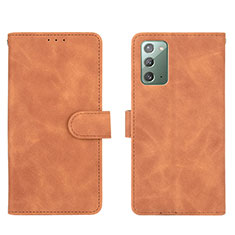 Coque Portefeuille Livre Cuir Etui Clapet L01Z pour Samsung Galaxy Note 20 5G Marron