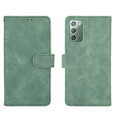 Coque Portefeuille Livre Cuir Etui Clapet L01Z pour Samsung Galaxy Note 20 5G Vert