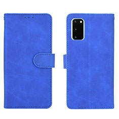 Coque Portefeuille Livre Cuir Etui Clapet L01Z pour Samsung Galaxy S20 FE 4G Bleu