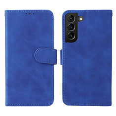 Coque Portefeuille Livre Cuir Etui Clapet L01Z pour Samsung Galaxy S21 5G Bleu