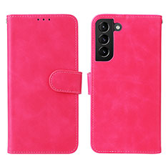 Coque Portefeuille Livre Cuir Etui Clapet L01Z pour Samsung Galaxy S21 5G Rose Rouge