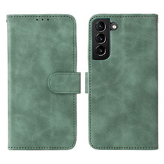 Coque Portefeuille Livre Cuir Etui Clapet L01Z pour Samsung Galaxy S21 5G Vert