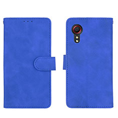 Coque Portefeuille Livre Cuir Etui Clapet L01Z pour Samsung Galaxy XCover 5 SM-G525F Bleu