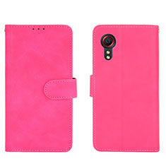 Coque Portefeuille Livre Cuir Etui Clapet L01Z pour Samsung Galaxy XCover 5 SM-G525F Rose Rouge