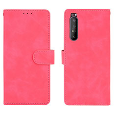 Coque Portefeuille Livre Cuir Etui Clapet L01Z pour Sony Xperia 1 II Rose Rouge