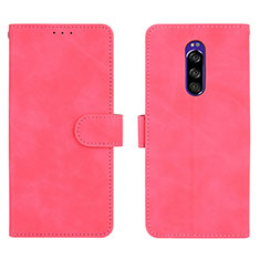 Coque Portefeuille Livre Cuir Etui Clapet L01Z pour Sony Xperia 1 Rose Rouge