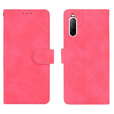 Coque Portefeuille Livre Cuir Etui Clapet L01Z pour Sony Xperia 10 II Rose Rouge