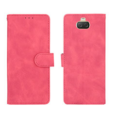 Coque Portefeuille Livre Cuir Etui Clapet L01Z pour Sony Xperia 10 Plus Rose Rouge