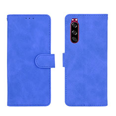 Coque Portefeuille Livre Cuir Etui Clapet L01Z pour Sony Xperia 5 II Bleu