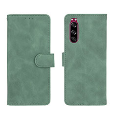 Coque Portefeuille Livre Cuir Etui Clapet L01Z pour Sony Xperia 5 II Vert