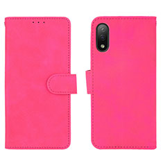 Coque Portefeuille Livre Cuir Etui Clapet L01Z pour Sony Xperia Ace II Rose Rouge