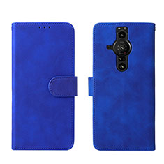 Coque Portefeuille Livre Cuir Etui Clapet L01Z pour Sony Xperia PRO-I Bleu