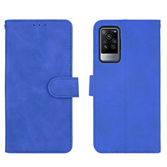 Coque Portefeuille Livre Cuir Etui Clapet L01Z pour Vivo X60 Pro 5G Bleu