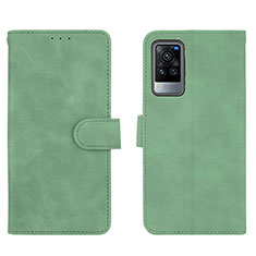 Coque Portefeuille Livre Cuir Etui Clapet L01Z pour Vivo X60 Pro 5G Vert