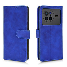 Coque Portefeuille Livre Cuir Etui Clapet L01Z pour Vivo X80 5G Bleu