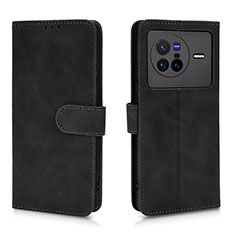 Coque Portefeuille Livre Cuir Etui Clapet L01Z pour Vivo X80 5G Noir