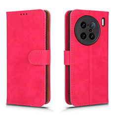 Coque Portefeuille Livre Cuir Etui Clapet L01Z pour Vivo X90 Pro+ Plus 5G Rose Rouge