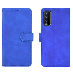 Coque Portefeuille Livre Cuir Etui Clapet L01Z pour Vivo Y12G Bleu