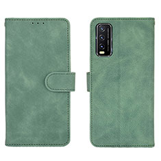 Coque Portefeuille Livre Cuir Etui Clapet L01Z pour Vivo Y20a Vert