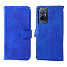 Coque Portefeuille Livre Cuir Etui Clapet L01Z pour Vivo Y30 5G Bleu