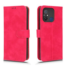 Coque Portefeuille Livre Cuir Etui Clapet L01Z pour Xiaomi Poco C55 Rose Rouge