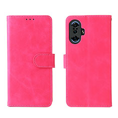 Coque Portefeuille Livre Cuir Etui Clapet L01Z pour Xiaomi Poco F3 GT 5G Rose Rouge