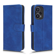 Coque Portefeuille Livre Cuir Etui Clapet L01Z pour Xiaomi Poco F5 5G Bleu