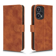 Coque Portefeuille Livre Cuir Etui Clapet L01Z pour Xiaomi Poco F5 5G Marron