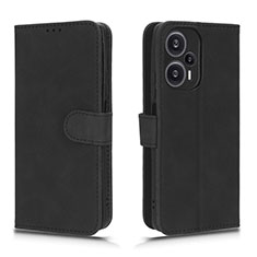 Coque Portefeuille Livre Cuir Etui Clapet L01Z pour Xiaomi Poco F5 5G Noir