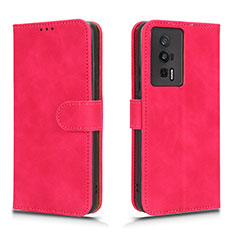 Coque Portefeuille Livre Cuir Etui Clapet L01Z pour Xiaomi Poco F5 Pro 5G Rose Rouge