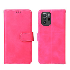 Coque Portefeuille Livre Cuir Etui Clapet L01Z pour Xiaomi Poco X3 GT 5G Rose Rouge