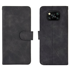 Coque Portefeuille Livre Cuir Etui Clapet L01Z pour Xiaomi Poco X3 NFC Noir