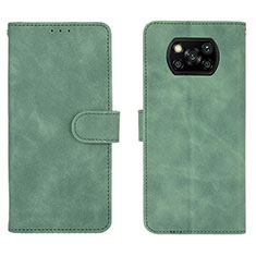 Coque Portefeuille Livre Cuir Etui Clapet L01Z pour Xiaomi Poco X3 NFC Vert
