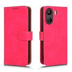 Coque Portefeuille Livre Cuir Etui Clapet L01Z pour Xiaomi Redmi 13C Rose Rouge