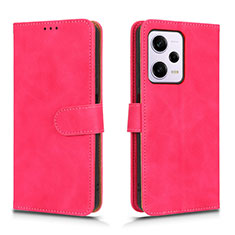 Coque Portefeuille Livre Cuir Etui Clapet L01Z pour Xiaomi Redmi Note 12 Pro 5G Rose Rouge