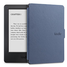 Coque Portefeuille Livre Cuir Etui Clapet L02 pour Amazon Kindle Paperwhite 6 inch Bleu