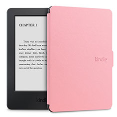 Coque Portefeuille Livre Cuir Etui Clapet L02 pour Amazon Kindle Paperwhite 6 inch Rose