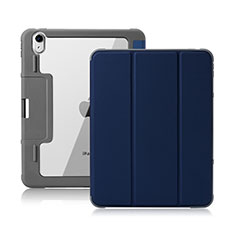 Coque Portefeuille Livre Cuir Etui Clapet L02 pour Apple iPad Air 5 10.9 (2022) Bleu Royal